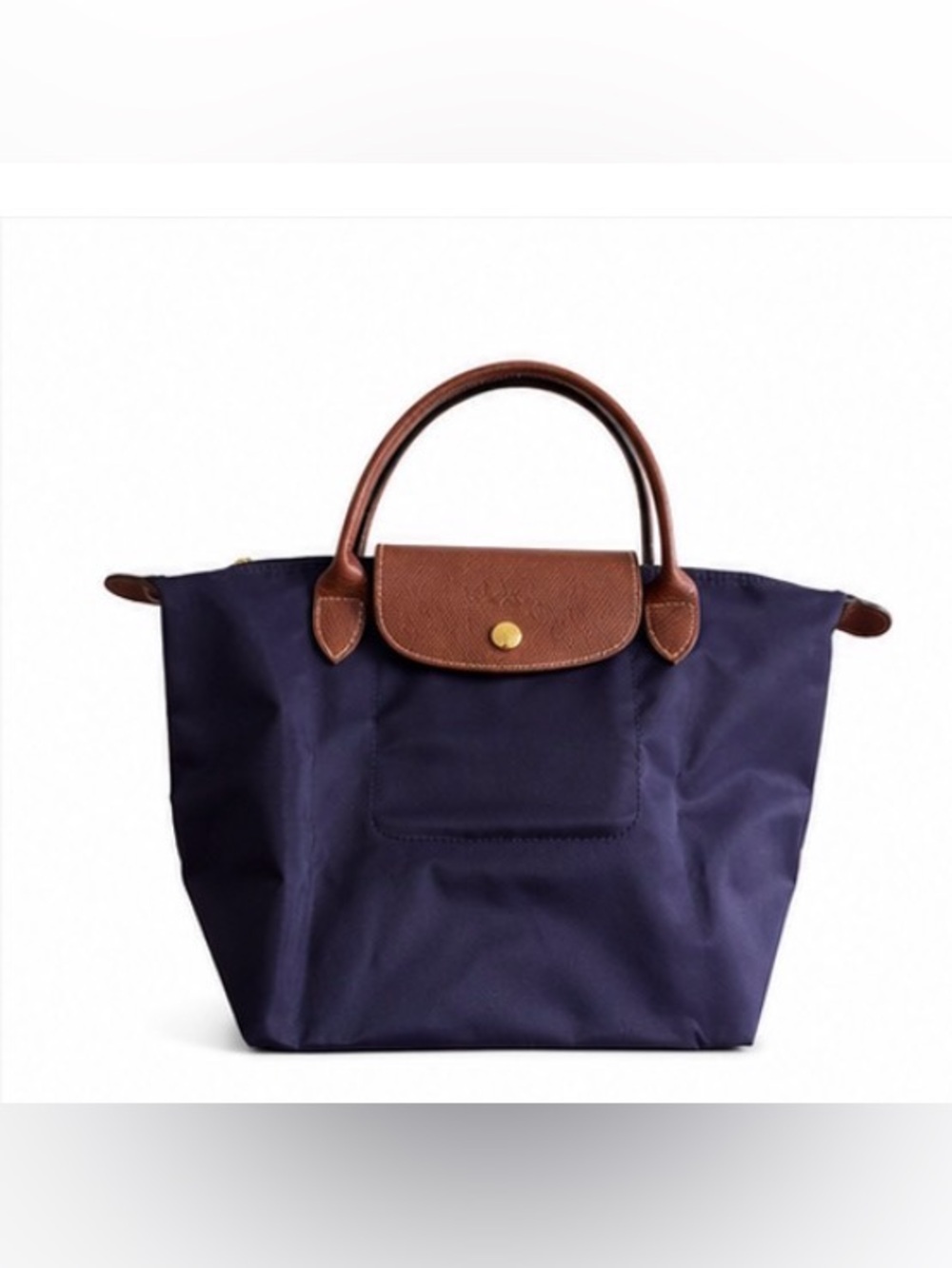 Longchamp Le Pliage Small Top Handle Tote in Bilberry Canvas